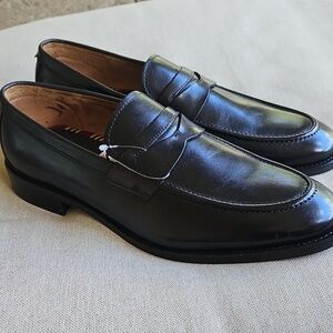 BROOKS BROTHERS Black Glenrock Penny Loafers, Leather- Men's 11 EU44